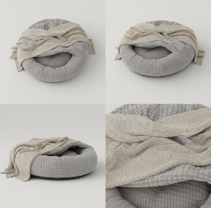 Arix™ Round Pet Bed with Blankets