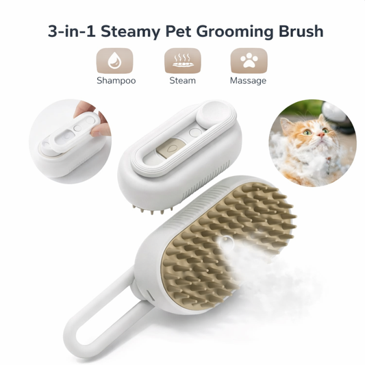 Arix ™  3 - 1 Steamy Pet Grooming Brush